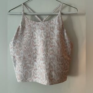 Powersoft cropped workout tank top with built in shelf bra | longline sports bra